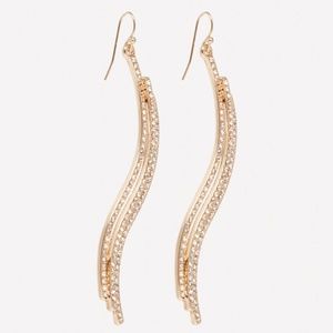 bebe tripple wave linear earring